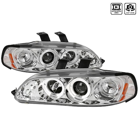 Spec-D Tuning 92-95 Honda Civic Halo LED Projector Chrome 2LHP-CV923-TM